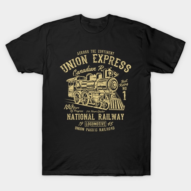 Union Express Steam Train T-Shirt by Rebus28